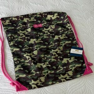 Simply Southern Camo Drawstring Backpack with Pink Accents